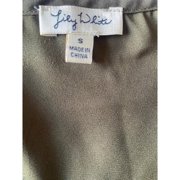 Lily White, Blouse with 3/4 sleeves, for women, Green color, polyester, size S. - Picture 4 of 6